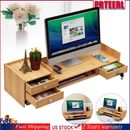 Wooden Desk Organizer with Drawers Office Supplies Computer Desktop Tabletop 