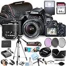 Canon EOS 4000D / Rebel T100 DSLR Camera w/EF-S 18-55mm F/3.5-5.6 Zoom Lens + 64GB Memory, Filters,Case, Tripod, Flash, and More (34pc Bundle) (Renewed)
