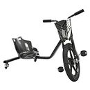 NadineDutol Drift Trike Driftscooter 360 ° - Pédale de vélo à 3 roues - Jouet accessible pour enfants à partir de 6 ans - Grande roue sur tricycle (fibre de carbone noir)