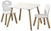 Kesper | Table pour enfant avec 2 chaises, matériau : panneau de fibres, dimensions : 55 x 55 x 45 cm, couleur : blanc | 17712 13