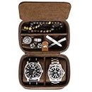 Double Watch Travel Case Storage Organizer for 2 Watches | Tough Portable Protection w/Zipper Fits All Wristwatches & Smart Watches Up to 50mm