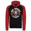 Fast N' Loud Officially Licensed Gas Monkey Garage Round Seal Baseball Hoodie (Black-Red), Small