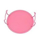 Microwave Folding Tray, Multipurpose Microwave Plate Stacker Plastic Round Steaming Rack,Microwave Stacker Baking Oven Tray Microwave Rack for Bacon Frozen Snacks Cooking Supplies (Pink)