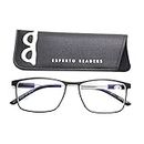 Esperto Readers Wood Reading Glasses - Blue Cut Lens With Antireflection & Ultra Light Weight For Men & Women +1.00 to +3.00 Power- Black (+2.50)