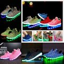 Fille Enfant Garcon LED Lumineux Sneakers Charge Lumière Chaussures 7 Couleurs