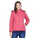VERO AMORE Women's Pink winter wear full sleeve solid parka Jacket-2173-Pink_3XL