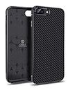 ONES Ultra-Thin Case for iPhone 8 Plus / 7 Plus · Carbon Fiber Texture [Fingerprint Prevention][Camera ＆ Screen Raised Edges Protection][Impact Absorption][Non-Slip] · Lightweight Cover Black