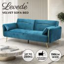 Levede Sofa Bed Convertible Lounge Futon Armrest Couch Velvet 3-Seater Recliner