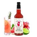 Top Hat Ruby Go Wild - Grapefruit & Hibiscus - Paloma Drink Mix - 5x Concentrate - Compatible with SodaStream - 32oz Bottle