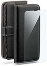 moex Handyhülle für Nokia Lumia 630/635 Hülle mit [Kartenfach] [Standfunktion] [Premium PU Leder] Schutzhülle Klapphülle Handytasche Lederhülle mit Schutzfolie - Schwarz