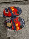 Robeez Fire Motor Jungen Leder Hausschuhe Schuhe rot marineblau Größe 0-6 Monate sehr guter Zustand
