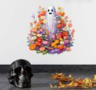 Calcomanía de vinilo floral Ghost de Halloween sr991