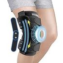 Fit Geno Hinged Knee Brace for Meniscus Tear: Upgraded Support for Knee Pain w/Dual Metal Hinges & Side Spring Stabilizers - Adjustable for Men and Women w/Torn ACL MCL Hyperextension Sprain