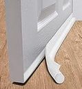 deeTOOL MAN Door Draft Stopper 36" : One Sided Door Insulator with Hook and Loop Self Adhesive Tape Seal Fits to Bottom of Door/Under Door Draft Stopper (White)