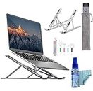 smashtronics Premium Metal Laptop Stand - Foldable, Height Adjustable Aluminum Note Book Stand (Steel Grey)