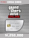Grand Theft Auto V Online GTA PC Great White Shark Cash Card $1,250,000