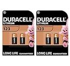 4 x Duracell 123 Lithium Batteries (2 Blister Packs of 2 Batteries) 4 Batteries