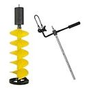 UJEAVETTE Ice Drill Auger Outdoor Activities Metal Portable Ice Fishing Drill