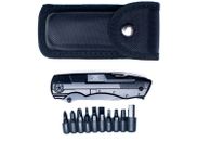 Multitool Black Stainless Steel Pocket Size 9 Functions in 1 with 9 in 1 Bit Set
