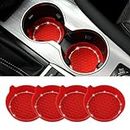 SINGARO Bling Car Cup Holder Coasters, Cup Holder Insert, Universal Non-Slip Cup Holders, Crystal Rhinestone Car Interior Accessories for Women Girls 4 Pack Red