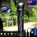 Brightest 2500000LM LED Tactical Flashlight 5-Modes Zoom USB Rechargeable Torch