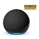Amazon Echo Dot (5th Gen) | Smart speaker with Bigger sound, Motion Detection, Temperature Sensor, Alexa and Bluetooth| Black