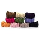 Revolution Fibers | Mystery Mixed Merino Wool Variety Pack | Perfect Wool Roving for Spinning, Rolags, Needle Felting, Wet Felting, Tapestry, Weaving and Crafting (Multicolored -Surprise Yourself)