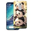 WUACYEAMING Case Compatible with ZTE Axon 7 Mini,Transparent Soft Bumper Phone Cover Clear Cases Shockproof TPU Silicone Bumpers Anti-Scratch Pattern-(Three Pandas)