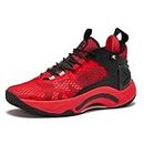 AND1 Scope Basketball Shoes for Women and Men, Mid Top Indoor or Outdoor Basketball Sneakers, Size 6 to 17.5 Women and 4.5 to 16 Men - Pink, Red, or White, Red/Black, 11.5 Women/10 Men