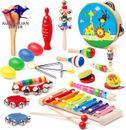 Kids Musical Instruments for Toddlers, Wooden Percussion Instruments 