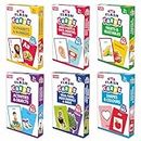 Aryans Eduworld | 2 in 1 Flash Cards (Pack of 6)| Set of 6 Flash Cards| 180 Cards Front & Back| Alphabets, Shapes, Body Parts, Seasons, Birds & Many More| Perfect Learning Tool for Kids