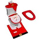 D-FantiX 3d nariz de Papá Noel tapa de inodoro y alfombra conjunto rojo Navidad decoración cuarto de baño Set de 3