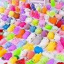 LEEHUR 100PCS Kawaii Squishies, Mochi Squishy Toys for Kids Party Favors, Mini Stress Relief Squishy Fidget Toys for Classroom Prizes for Kids Party Favors Goodie Bags Stuffers with Storage Bag