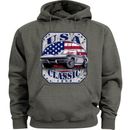 Sudadera con capucha American Flag muscle car para hombre regalos automotrices ropa