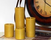 Handmade 100% Pure Beeswax Pillar Candles 100% Cotton Wick 3" Thick
