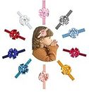 FIMBUL baby hair band Multi-Colour Nylon Lace Head Band For Girls Ribbon Boutique, Elastic Bow Bowknot for Kids Girls Infant Toddler (Pack of 10)