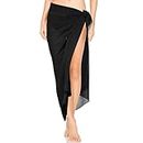 Sarong Wrap Beach Women,Bathing Suit Cover Up for Women Long Beach Skirt,Beach Coverups Women Bikini Cover Up for Swimsuit (Black)