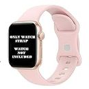 KACA Double Loop Silicone Smart Watch Band Strap for iWatch Series SE 8 7 6 5 4 3 2 1 Compatible with Apple Watch 41mm 40mm 38mm (Pink)