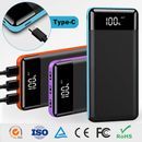 External 500000mAh Charger Power Bank Portable LCD 3USB Battery for Mobile Phone