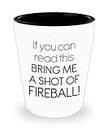 Funny Fireball 1.5oz Shot Glass Bring me a Shot of Fireball! Unique Gift for Men and Women