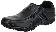 Skechers Men's Diameter-Nerves Slip-On Loafer, Black Leather, 9.5 M US