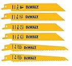 DEWALT DW4856 6pc Metal/Woodcutting Reciprocating Saw Blade Set, Metallic