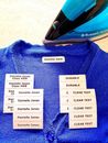 50 Iron on Name Labels. Personalised Name labels for clothes. School, Care home