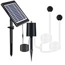 Lewisia 4W Solar Pond Aerator Air Pump Kit with Air Hose and Bubble Stones 3 Working Modes Bubble Oxygenator