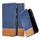 cadorabo Book Case works with Nokia Lumia 625 in DARK BLUE BROWN - with Magnetic Closure, Stand Function and Card Slot - Wallet Etui Cover Pouch PU Leather Flip