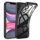 TUUTPU Cover Magnetica per iPhone 11, Custodia Comaptibile con Magsafe Trasparente Antiurto Protezione [Copertura della fotocamera] [Non ingiallente] Sottile Silicone Telefono Clear Case - Nero