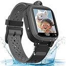 Kids 4G GPS Smart Watch Waterproof Phone Smartwatch Global Real-time Tracking Video Phone Call Camera SOS Alarm Geo-Fence Touch Screen Pedometer Anti-Lost GPS Tracker Watch for Birthday Gift