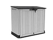 Keter Store It Out Nova Outdoor Garden Furniture Storage Shed Light Grey with Dark Grey Lid | Fade Free | All Weather Resistant | Safe and Secure | Zero Maintenance | 5 year Warranty