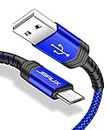 Micro USB Cable Android Charger, JSAUX (2-Pack 2M) Micro USB Android Charger Cable Nylon Braided Cord Compatible with Samsung Galaxy S7 S6 J7 Note 5, Kindle, PS4 and More (Blue)