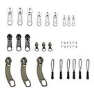 MyViradi Zipper Repair Accessories Tool Kit Replacement Zipper Pull Rescue Kit with Zipper and Zipper Extension Pulls for Clothing Jackets Purses Luggage Backpack (30 PCS Set)